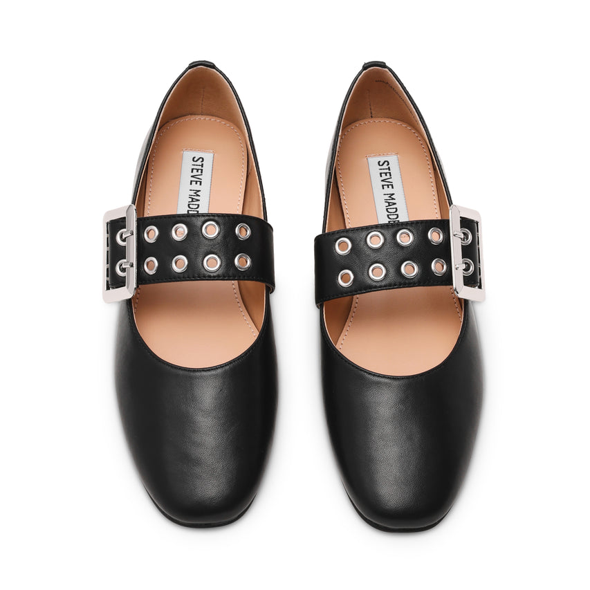Atlantica Flat Shoe BLACK LEAT