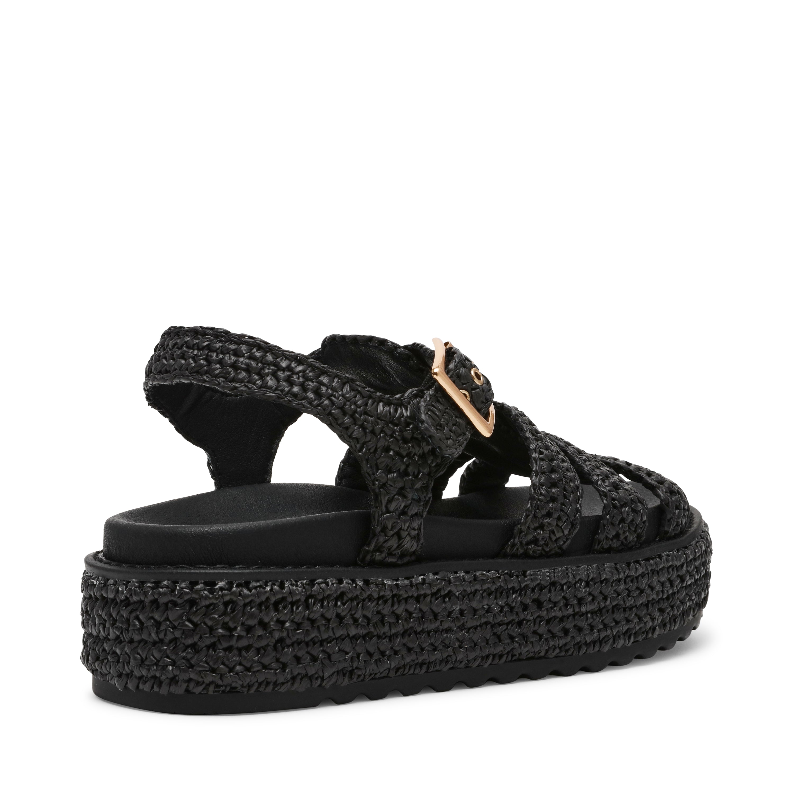 Beeline Sandal BLK RAFFIA