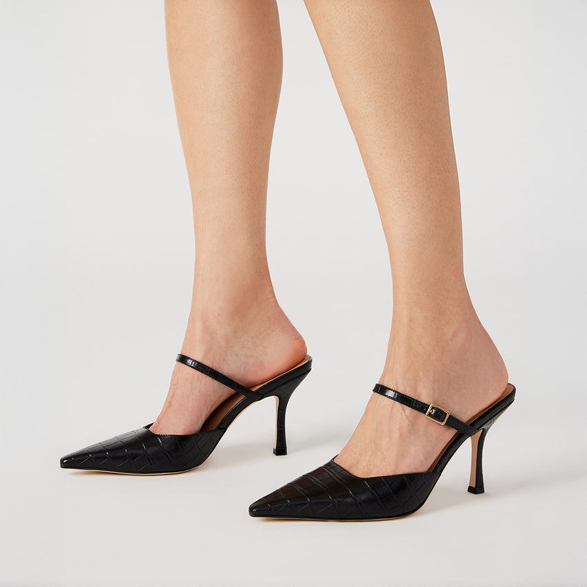 Brecki Mule BLACK CROCO