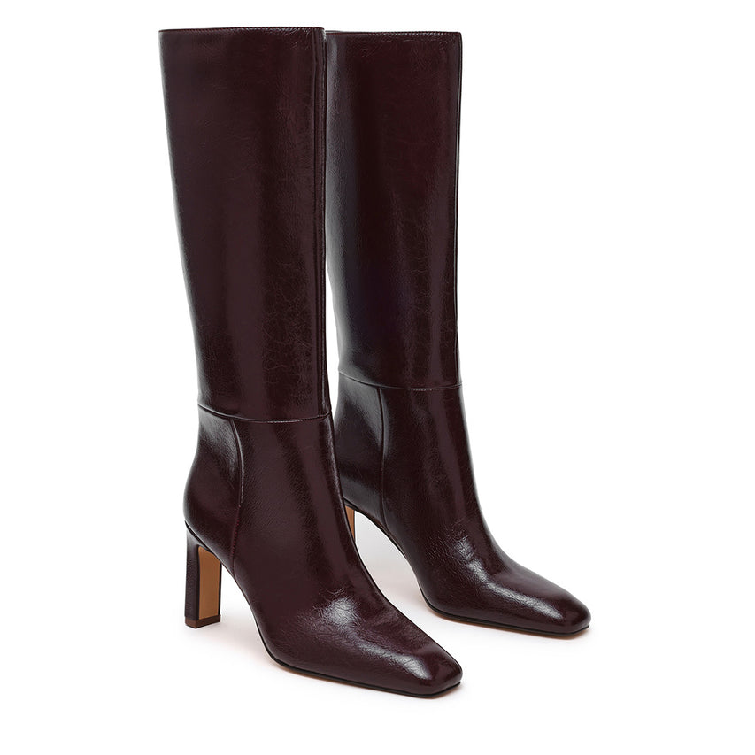 Max In Boot WINE CRINKLE PATENT - view 2