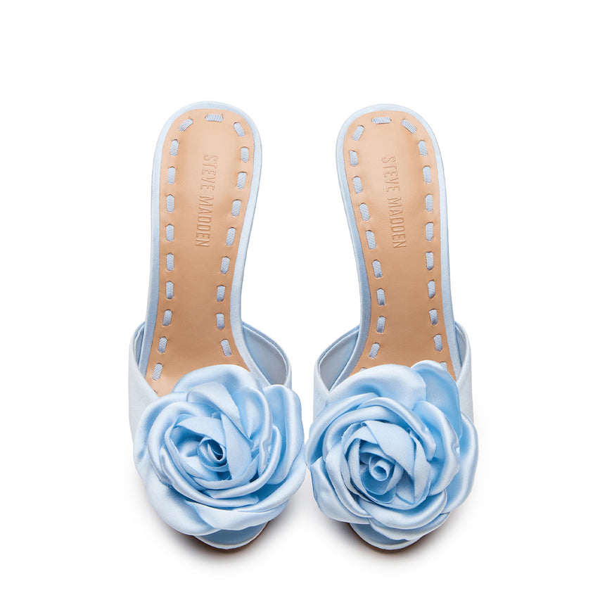 Priya-FLWR Mule BLUE SATIN