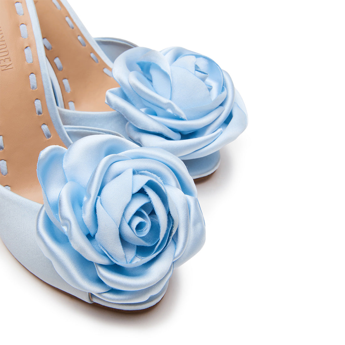 Priya-FLWR Mule BLUE SATIN