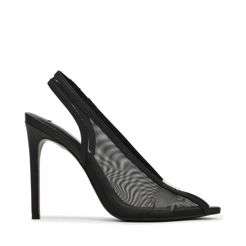 Sasha-Mesh Pump BLACK LEATHER